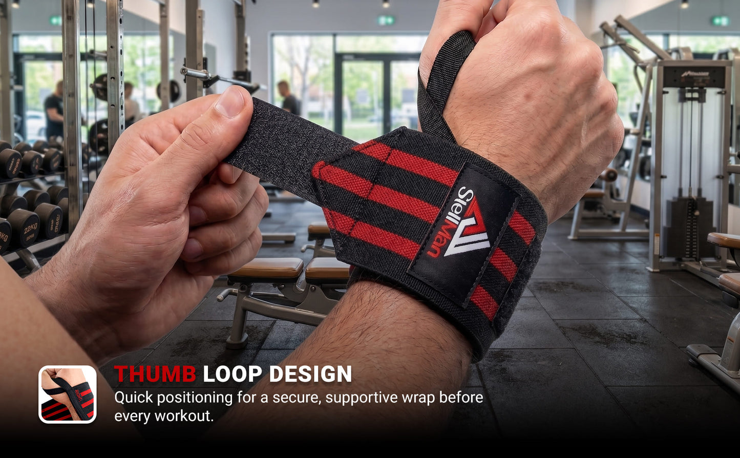 Stellman GripLock Pro Weight Lifting Wrist Wraps