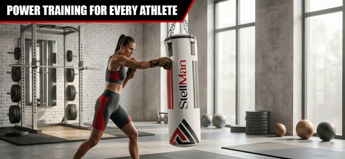 Stellman Compact MMA Hanging Punching Bag | Space-Saving Design