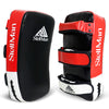 StellMan Muay Thai Curved Kick Pads Red – Leather MMA & Kickboxing Training Pads