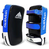 StellMan Muay Thai Curved Kick Pads Blue – Leather MMA & Kickboxing Training Pads