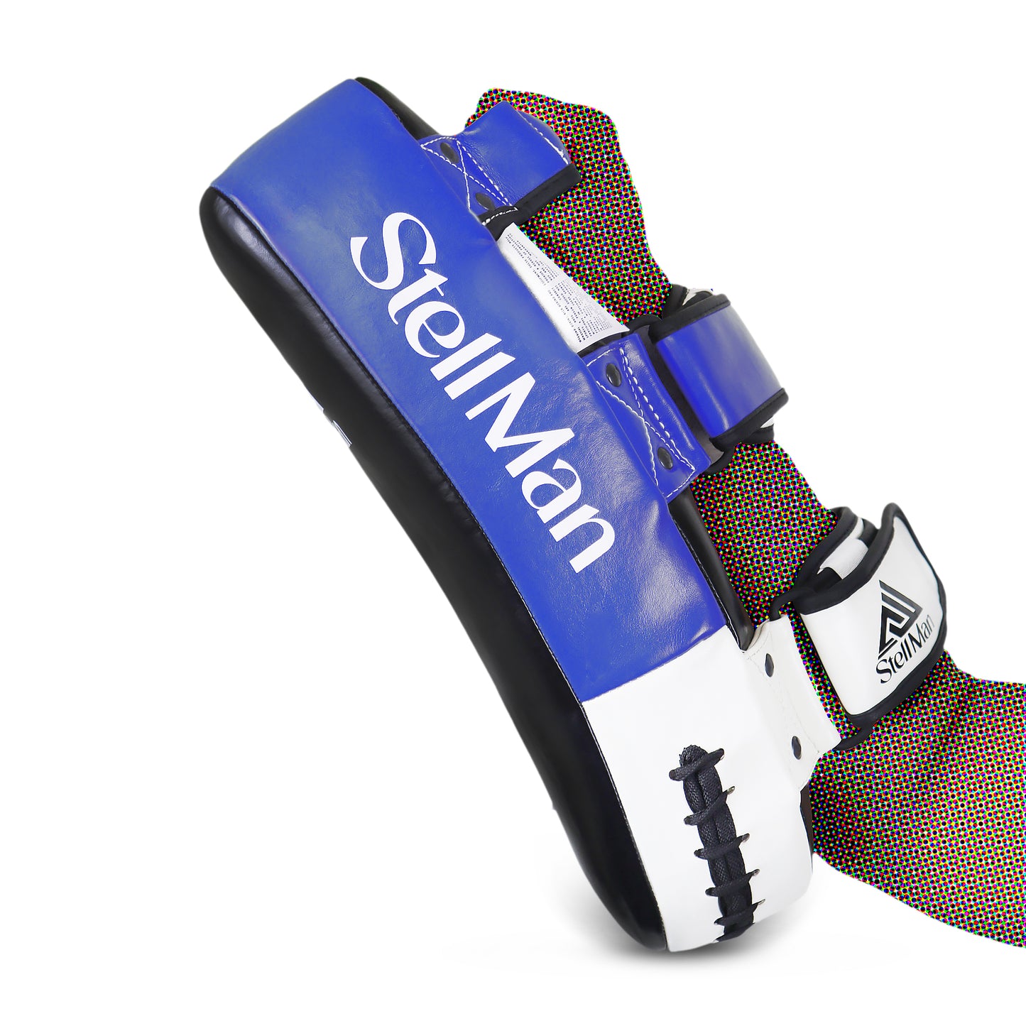 StellMan Muay Thai Curved Kick Pads Blue – Leather MMA & Kickboxing Training Pads