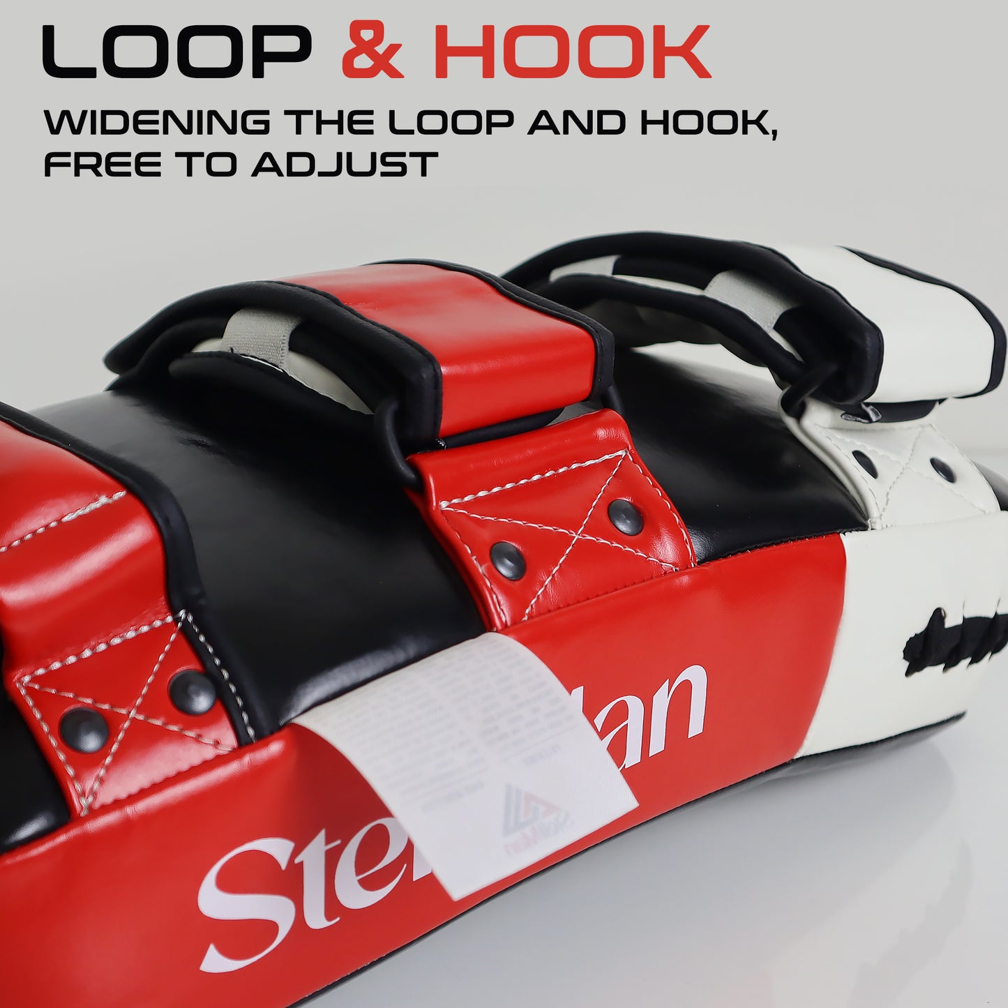 StellMan Muay Thai Curved Kick Pads Red – Leather MMA & Kickboxing Training Pads