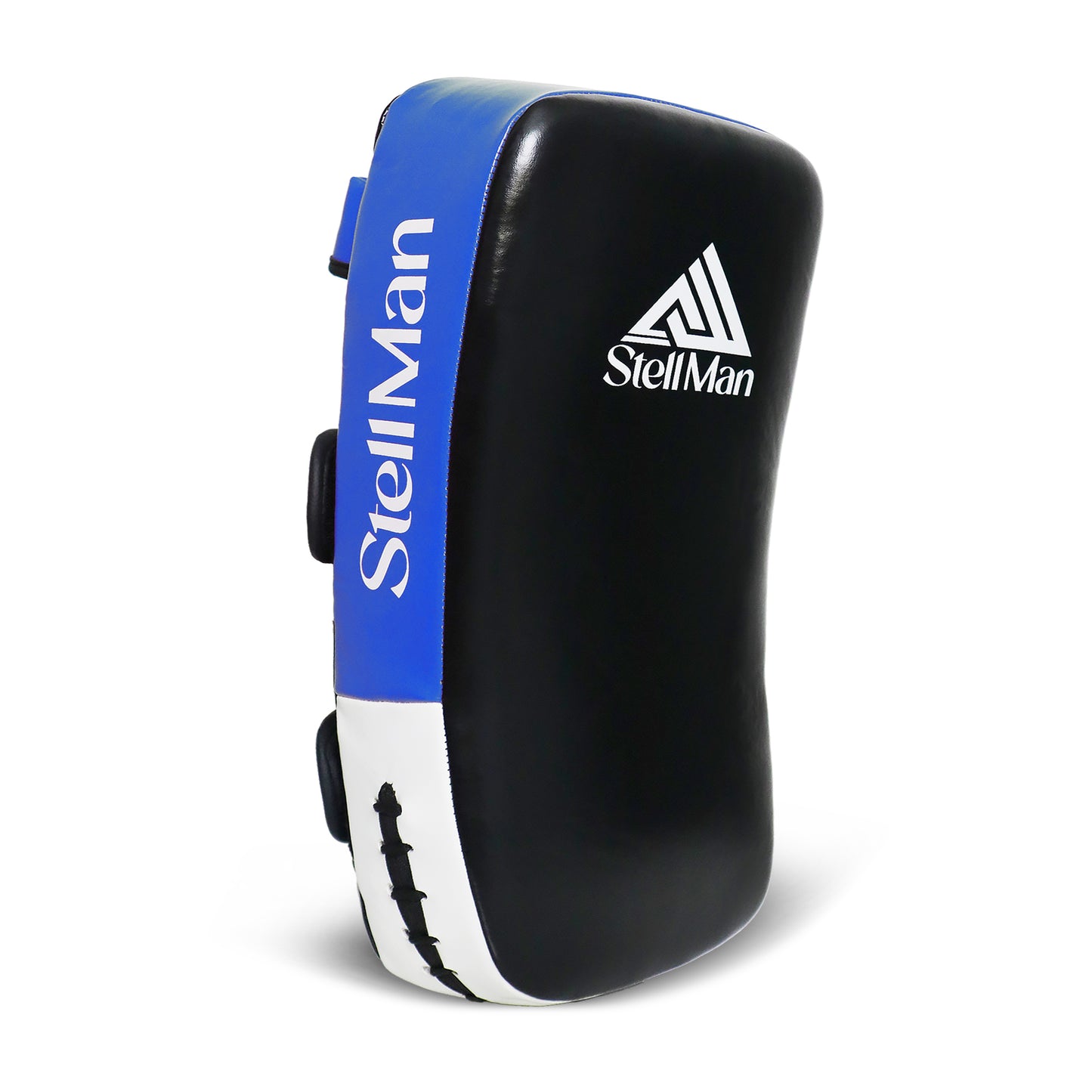 StellMan Muay Thai Curved Kick Pads Blue – Leather MMA & Kickboxing Training Pads