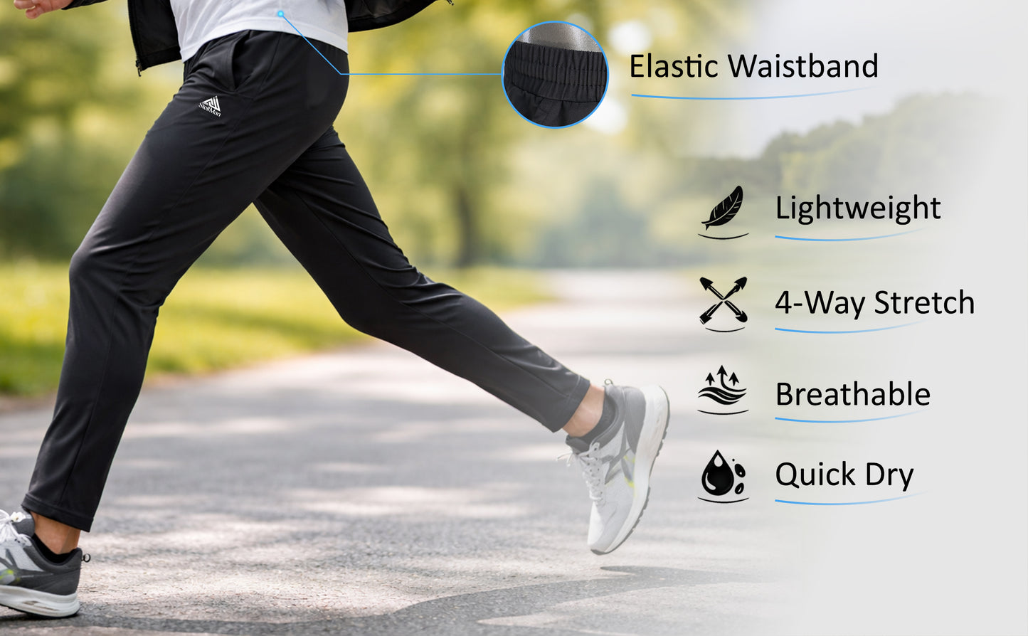 StellMan Men’s Sports Trousers DriveFlex – Quick-Dry Stretch Gym Running Training Pants