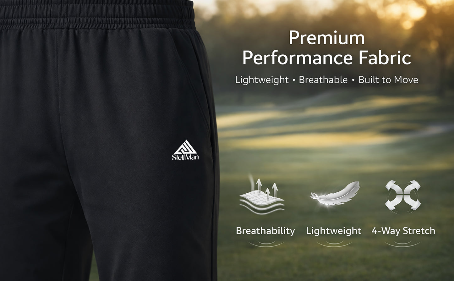 StellMan Men’s Sports Trousers DriveFlex – Quick-Dry Stretch Gym Running Training Pants