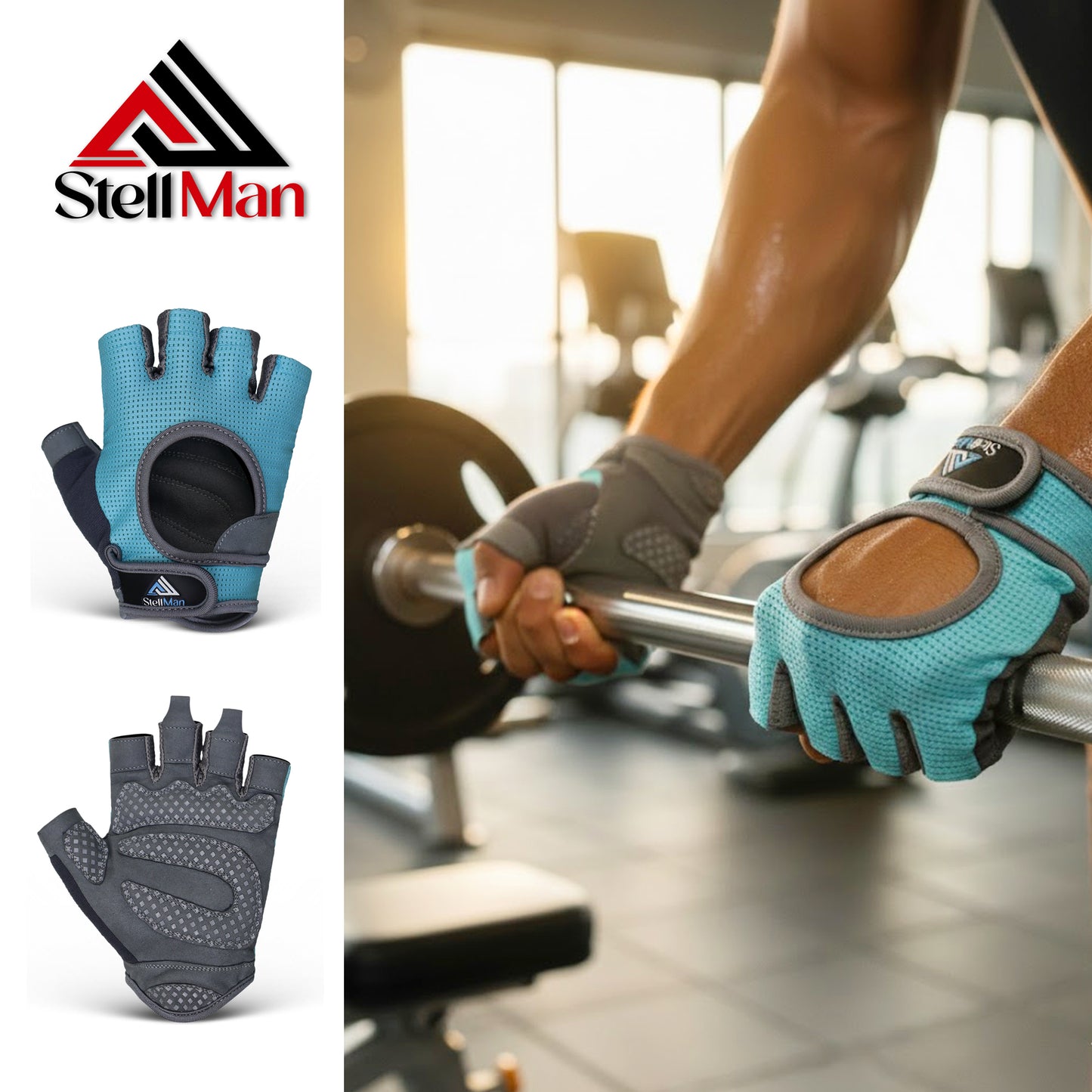 Stellman Thunder Grip Weightlifting Gloves