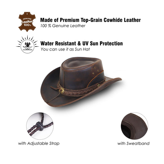 Stellman Wild West Lids Leather Hat