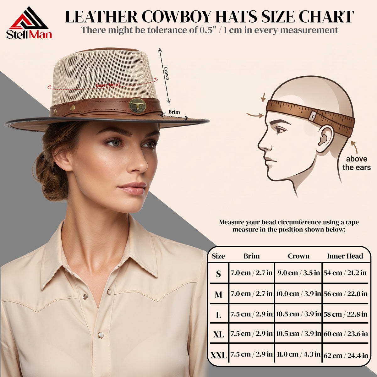 StellMan MesaBreeze Leather Cowboy Hat