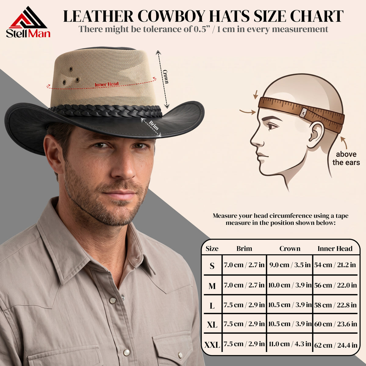 StellMan DustWeave Leather Cowboy Hat