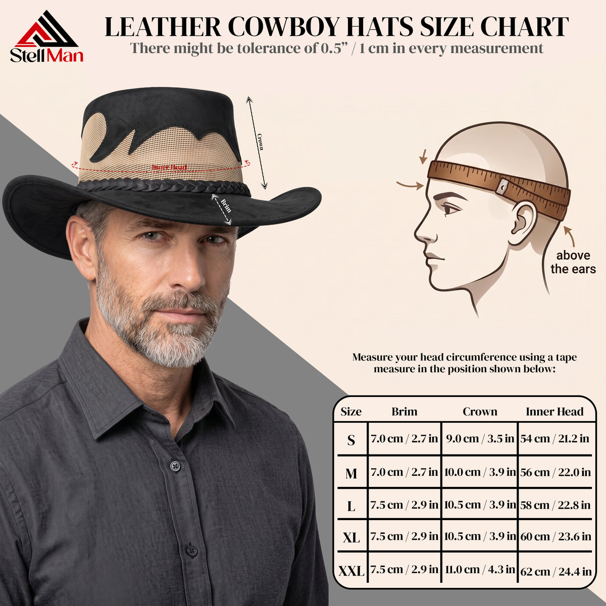 StellMan RavenEdge Suede Leather Cowboy Hat