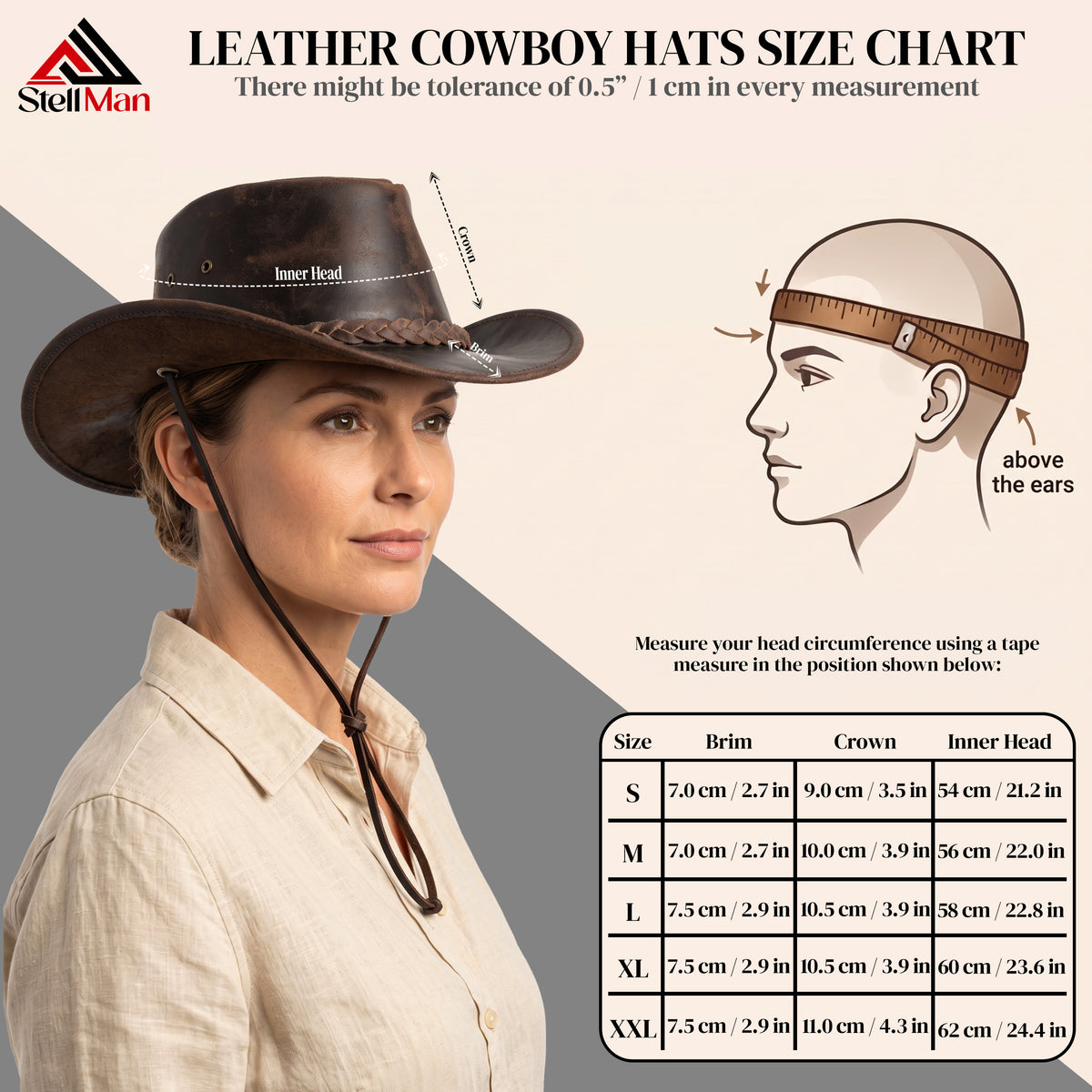 Stellman Warwick Leather Cowboy Hat