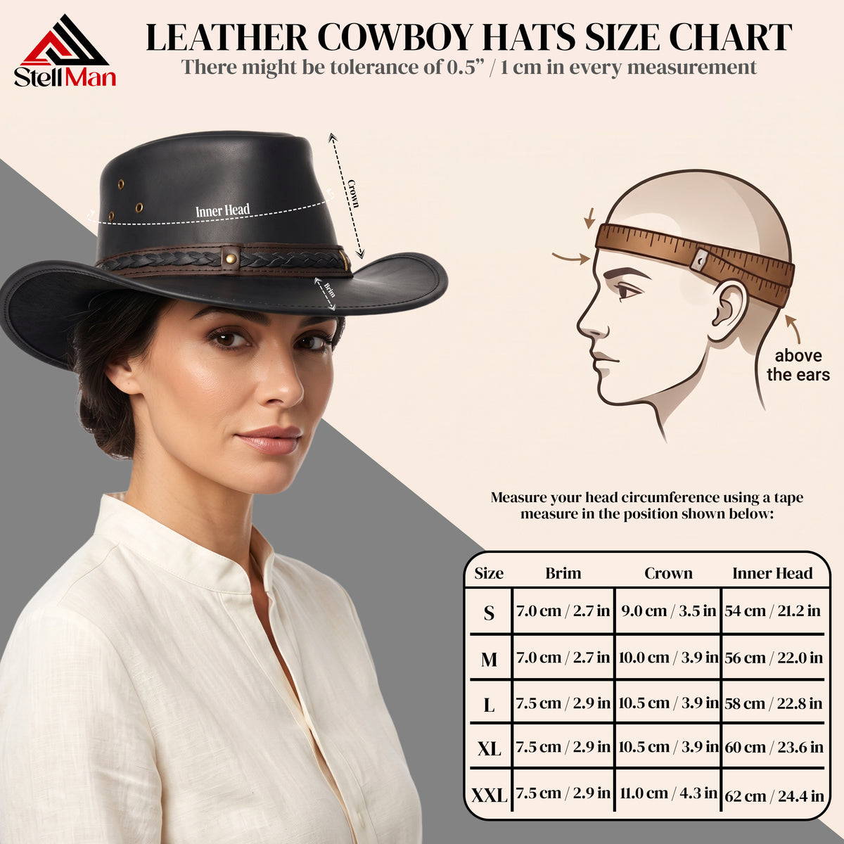 StellMan DarkFrontier Leather Cowboy Hat