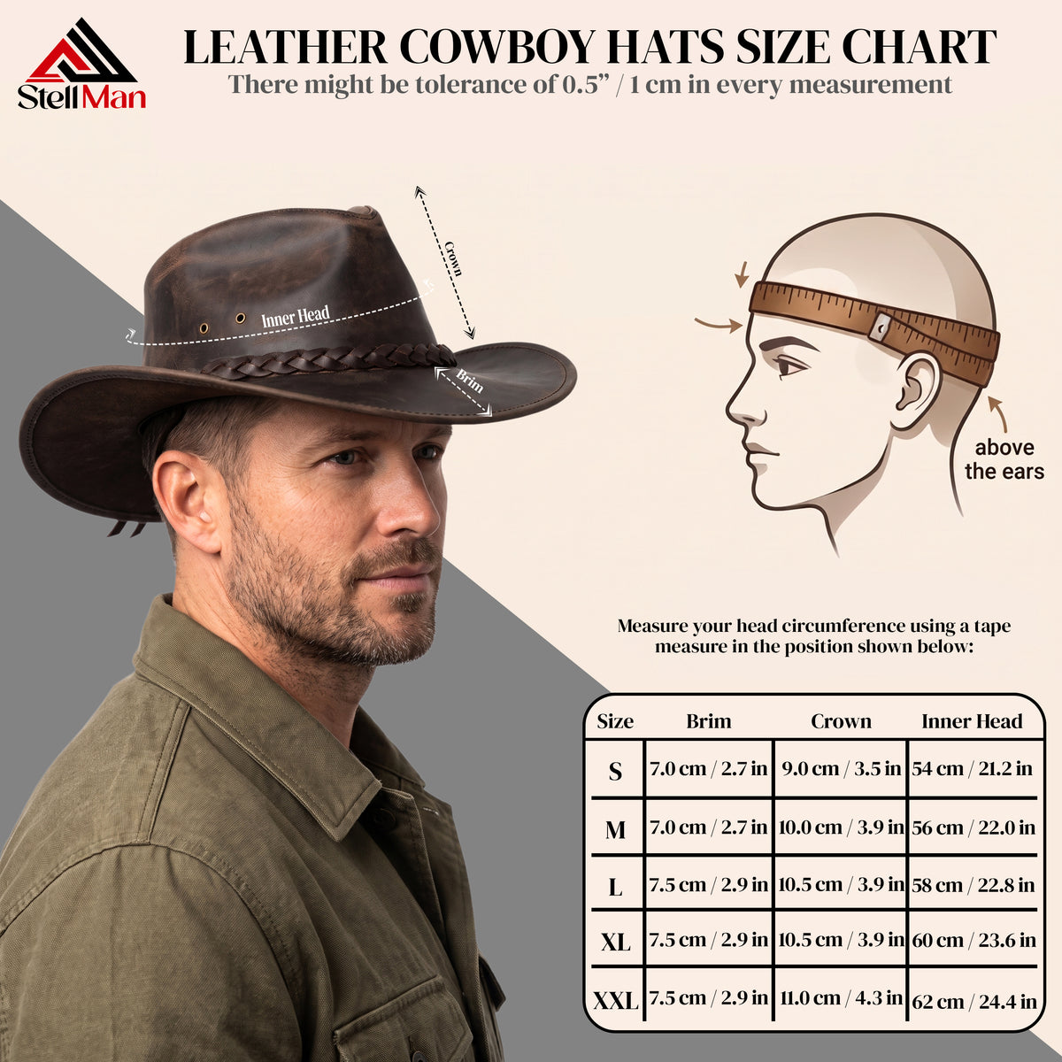 StellMan IronVale Leather Cowboy Hat