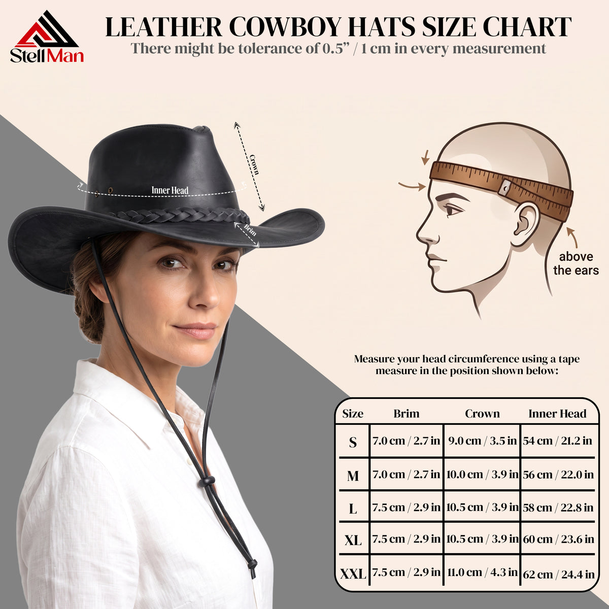 StellMan Blackridge Trail Leather Cowboy Hat