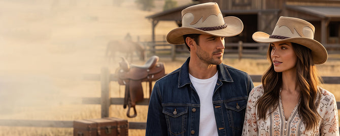 Cowboy leather hats