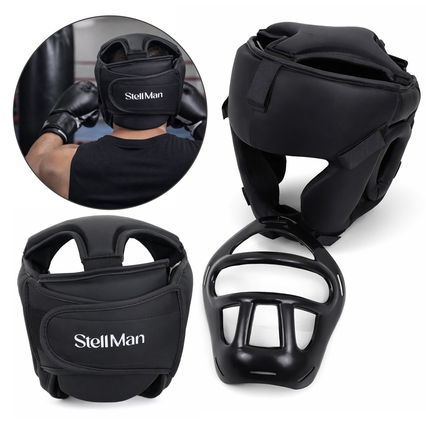 StellMan FlexCage Boxing Head Guard with Removable Face Grill