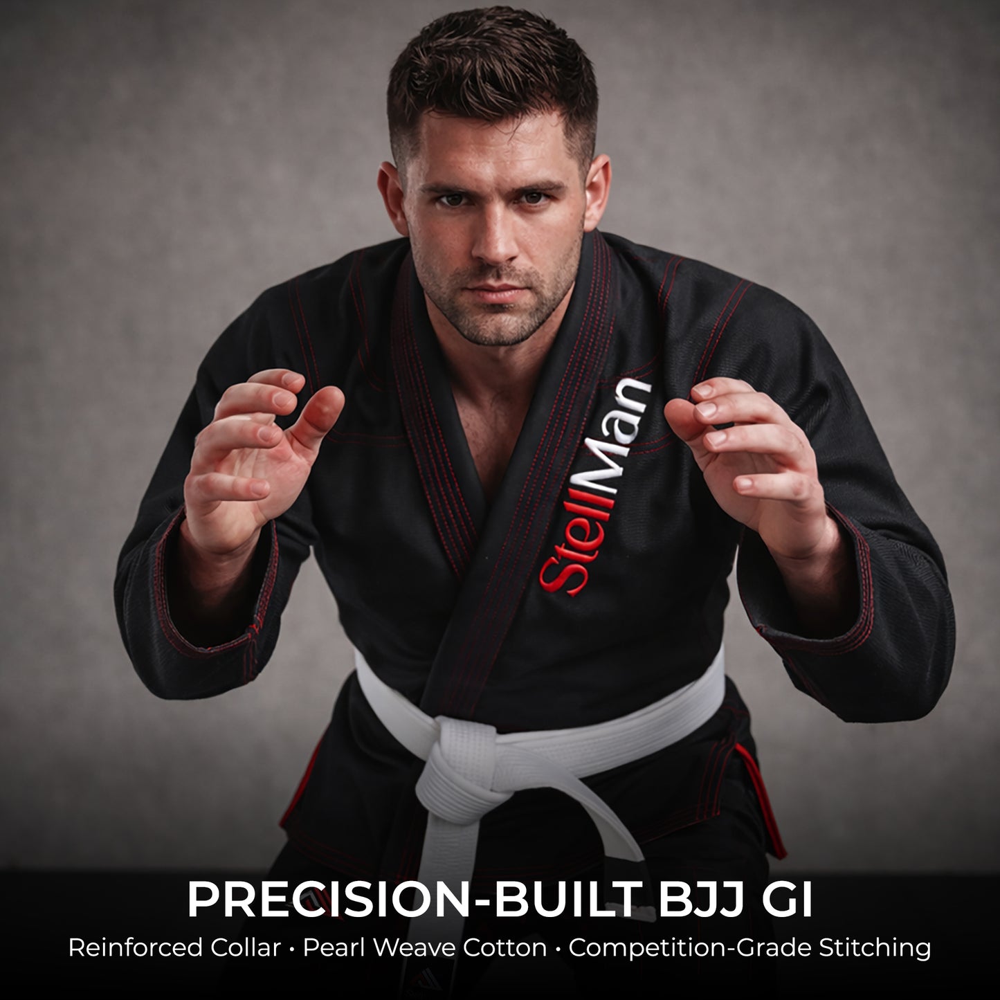 StellMan BJJ Gi for Men | Premium Brazilian Jiu-Jitsu Gi - Black