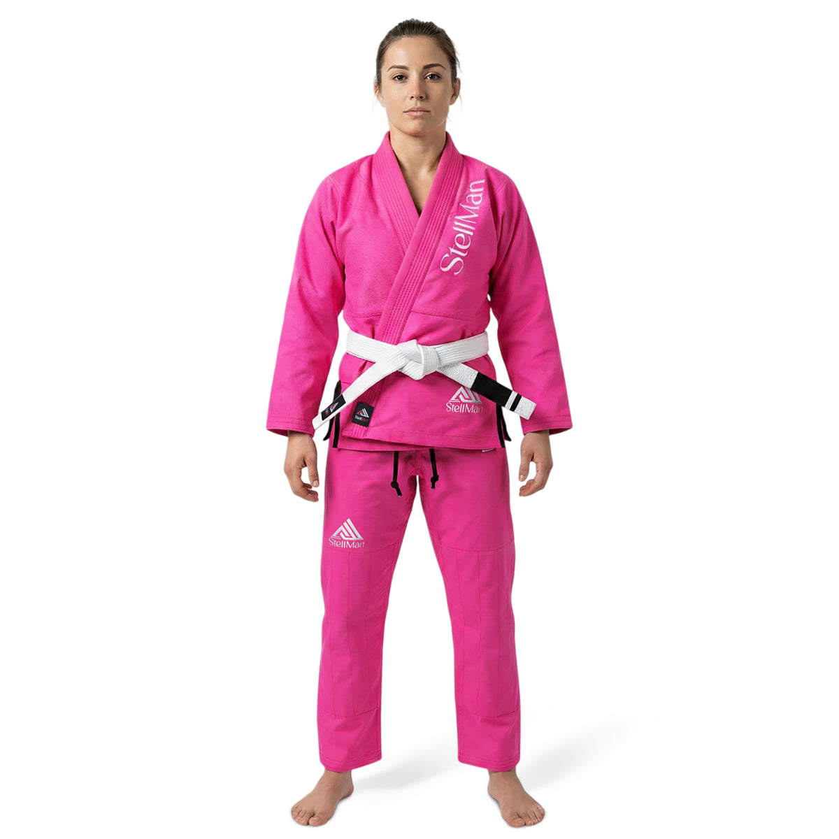 StellMan Women’s Brazilian Jiu-Jitsu Gi- Pink BJJ Uniform with Free White Belt