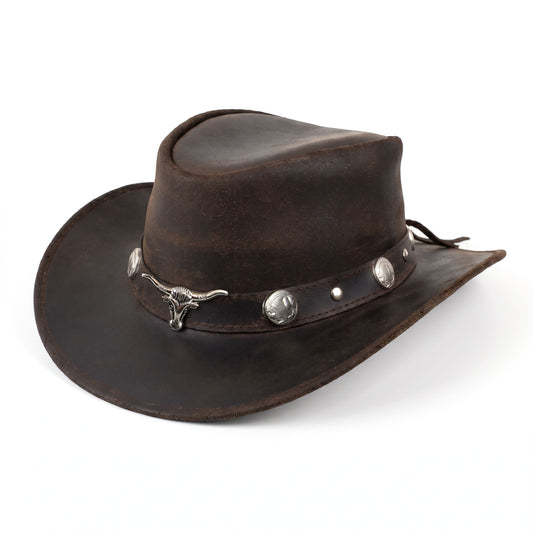 StellMan SilverHorn Leather Cowboy Hat