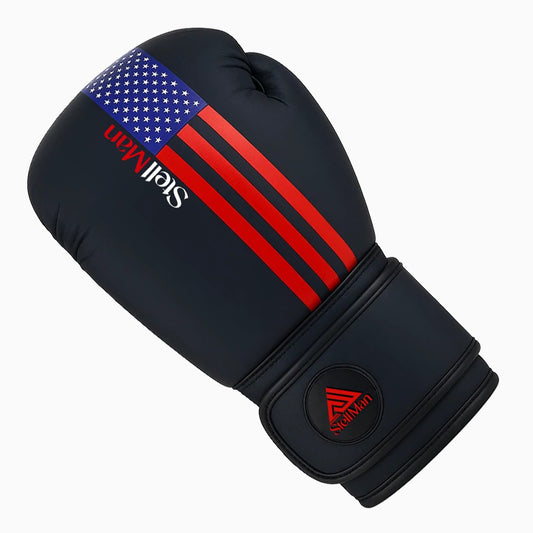 Stellman Contender Xt Boxing Gloves-Black/Red Flag