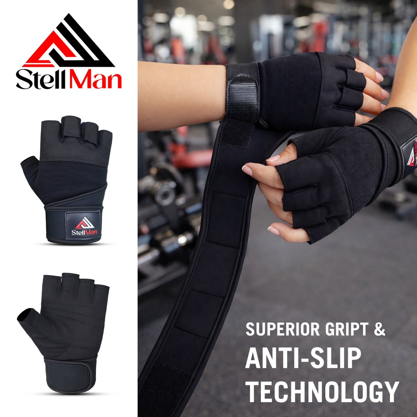 Stellman Velocity Grip Weightlifting Gloves