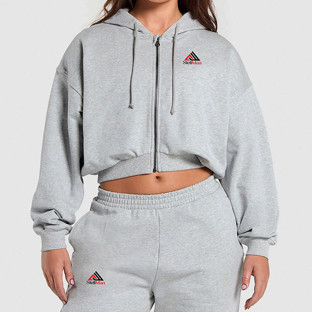Women's Zip Up Hoodie - Grey