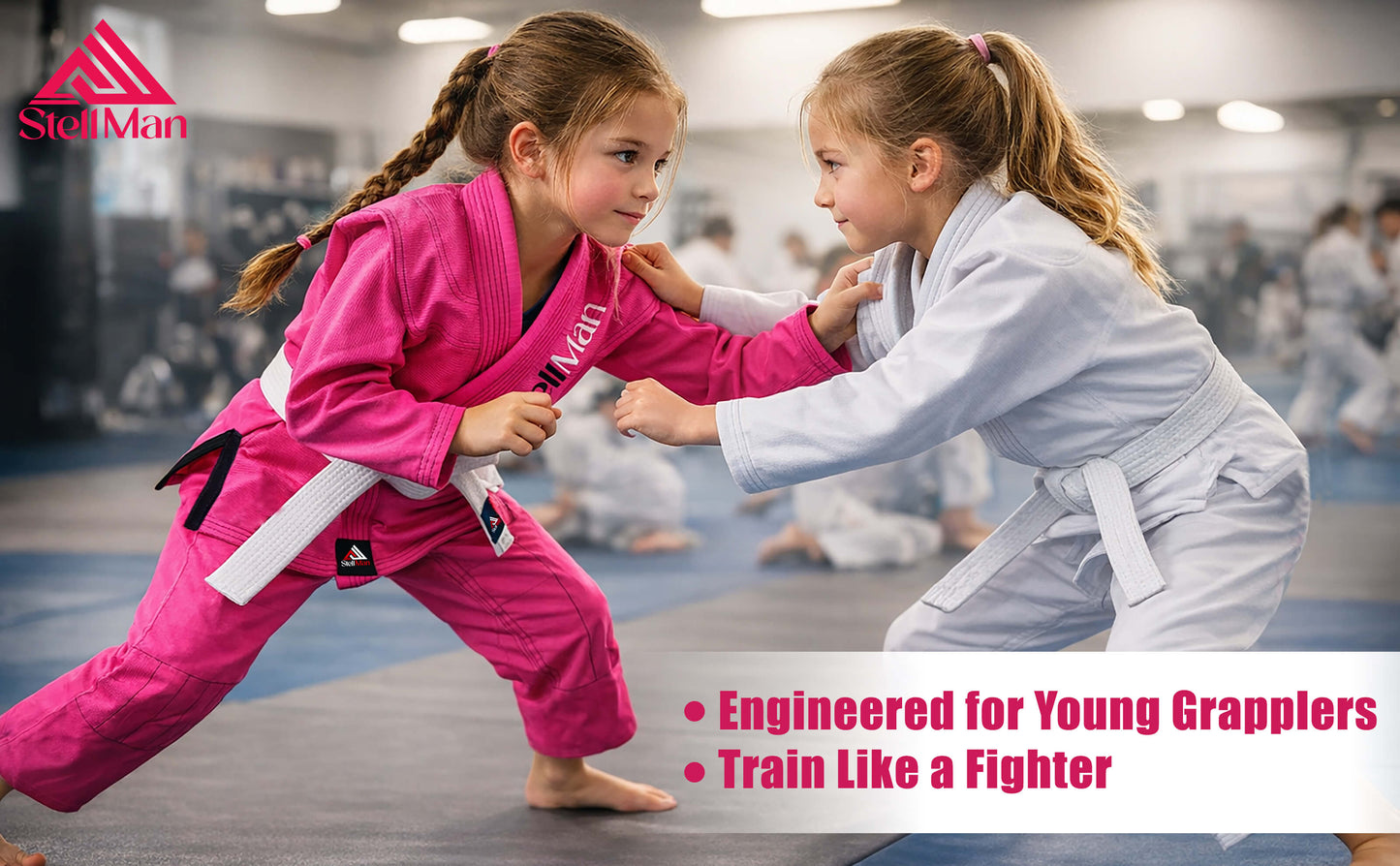 StellMan LittleWarrior Kids Brazilian Jiu-Jitsu BJJ Gi – Pink