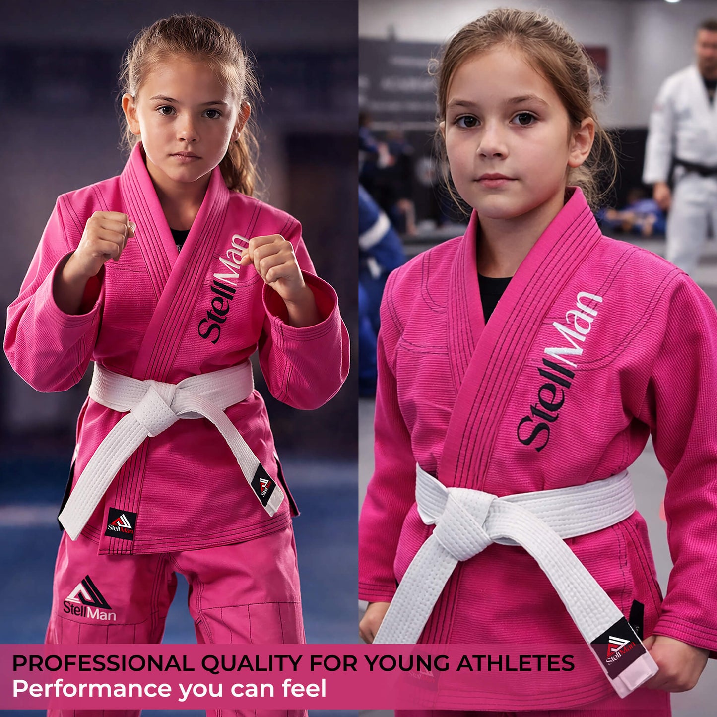 StellMan LittleWarrior Kids Brazilian Jiu-Jitsu BJJ Gi – Pink