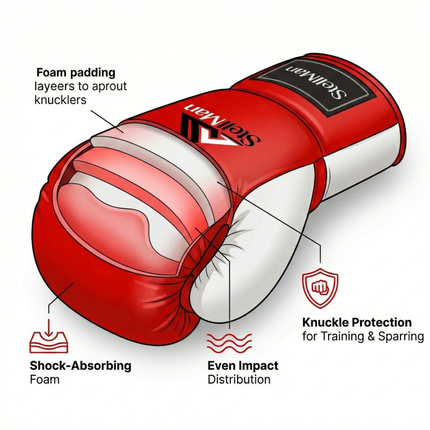 StellMan Dominator Pro Lace-Up Competition Boxing Gloves