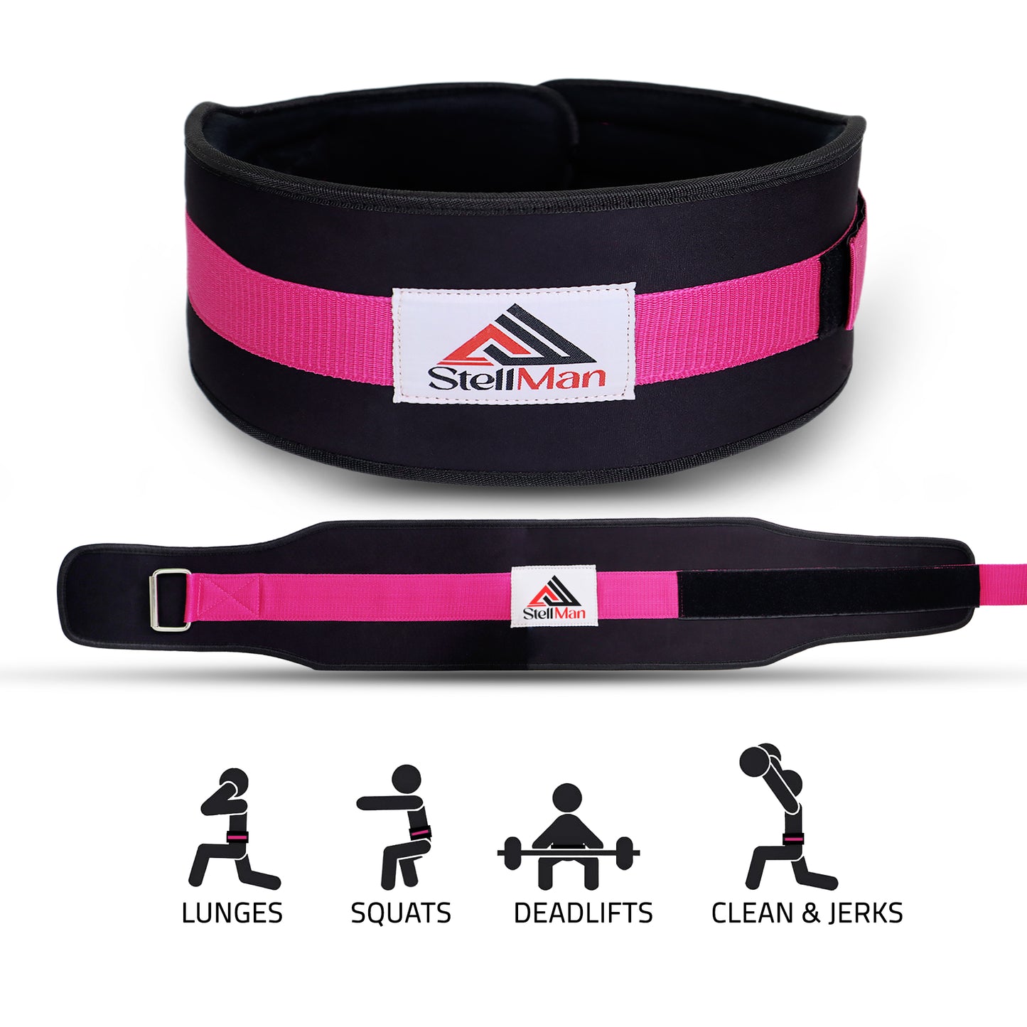 Stellman RecoilDefend Neoprene Weight Lifting Belt - Black/Pink