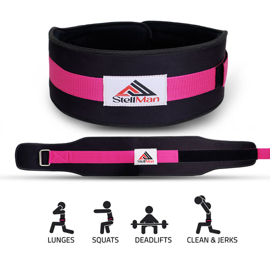 Stellman RecoilDefend Neoprene Weight Lifting Belt - Black/Pink