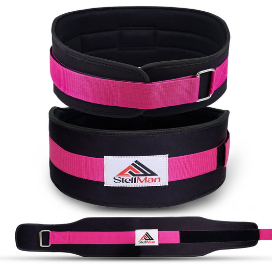 Stellman RecoilDefend Neoprene Weight Lifting Belt - Black/Pink