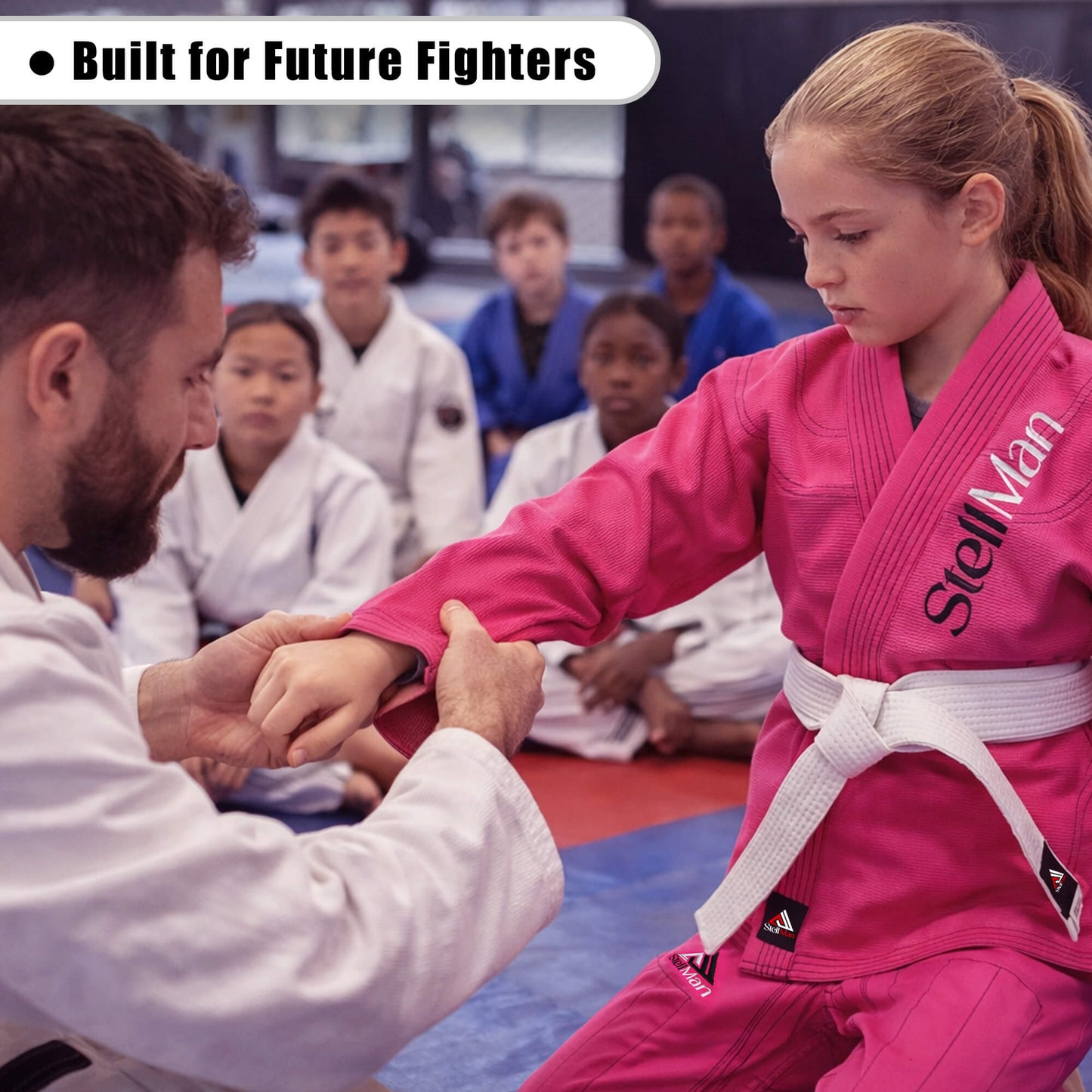 StellMan LittleWarrior Kids Brazilian Jiu-Jitsu BJJ Gi – Pink